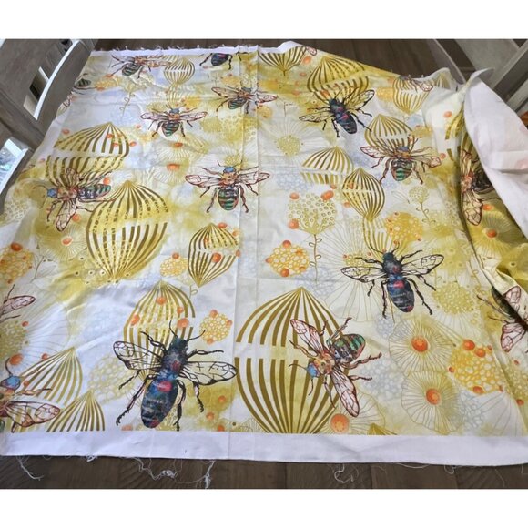 Bees Yellow Pollinator Insects Fabric Pollinator Science Wildlife 37” x 61” - Picture 3 of 6